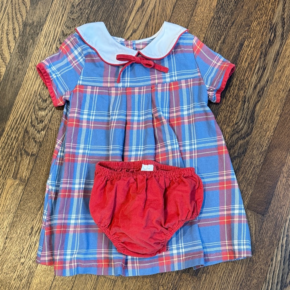 Bella Bliss Blue and Red Plaid Dress